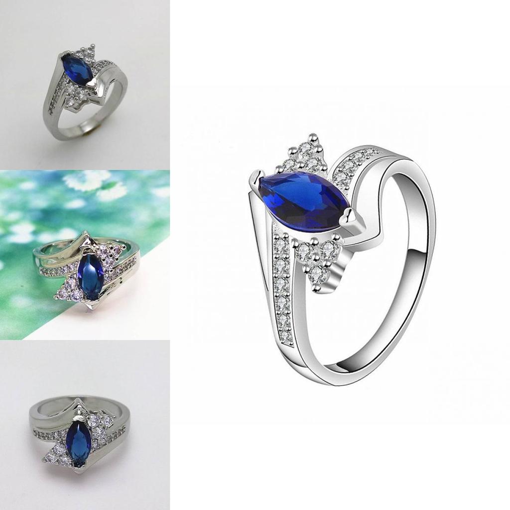 Exquisite Korean Style Copper Ring Featuring Brilliant Blue For Unisex Fashion