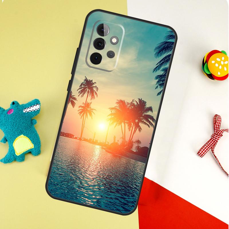 Летний Пляж Закат Пальма Для Samsung Galaxy A22 A32 A52 A54 A34 A14 A55 A35 A15 A53 A33 A13 A05 A06 A16 Чехол для Телефона