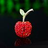 Cute Red Crystal Apple Brooch, High-End Female Delicate Peace Fruit Corsage, Suit Accessories Pin, Christmas Gift.