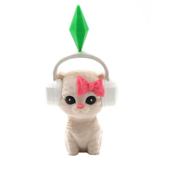 Милая статуэтка кошки 3D-печать, кошка с качающейся головой на пружине для приборной панели автомобиля, домашнего офиса, рабочего стола, коллекционный животный орнамент для игры