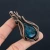 Neon Blue Apatite Gemstone Handmade Copper Wire Wrap Jewelry Lovely Pendant For Her
