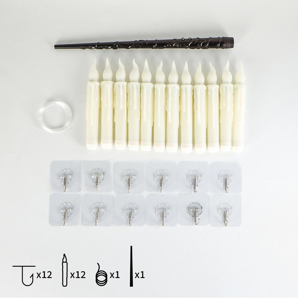 Парящие свечи с палочкой для рождественского/хэллоуинского/валентиновского декора белые