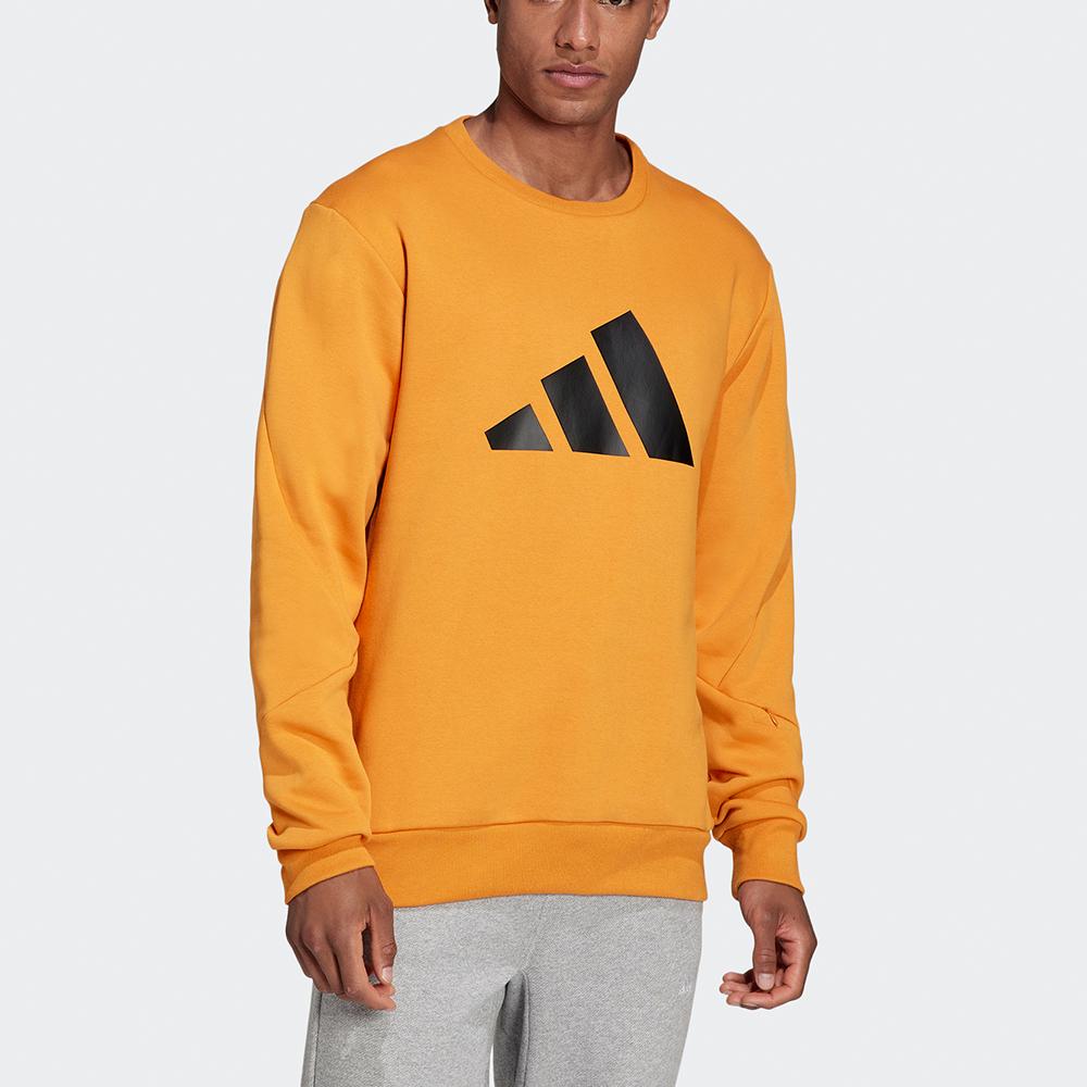 Adidas Sweatshirts Men's Orange Crew Neck Moderate Regular H46508