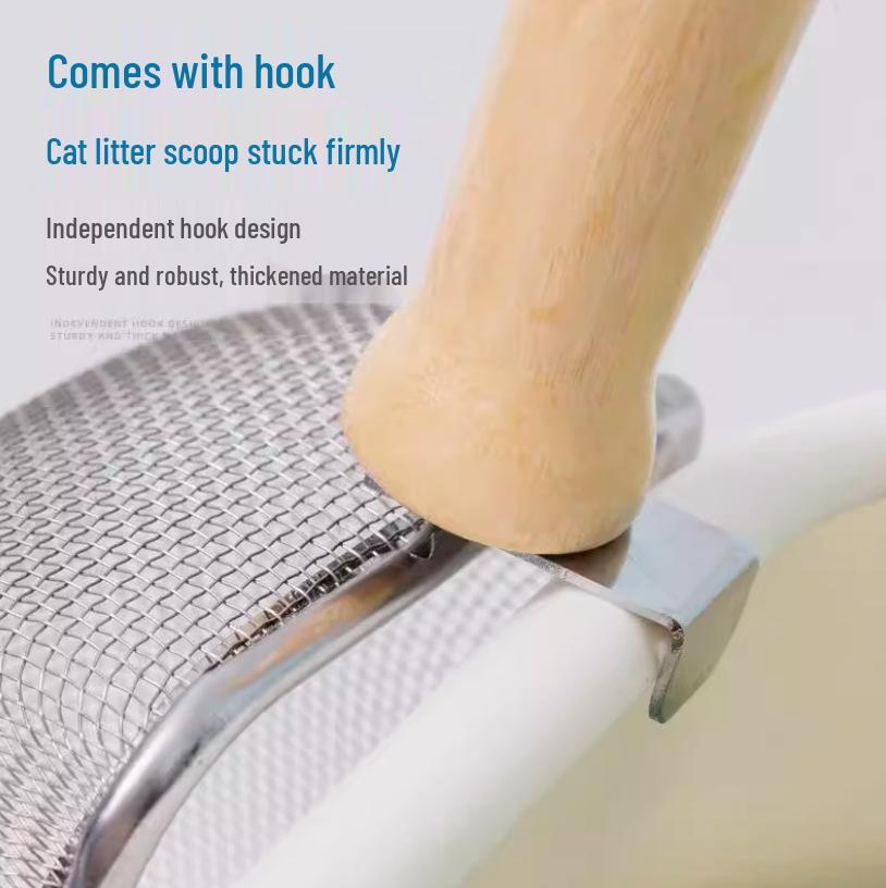 Stainless Steel Fine Mesh Cat Litter Scoop and Pet Poop Shovel for Cats, Dogs, Reptiles, and Button Quails