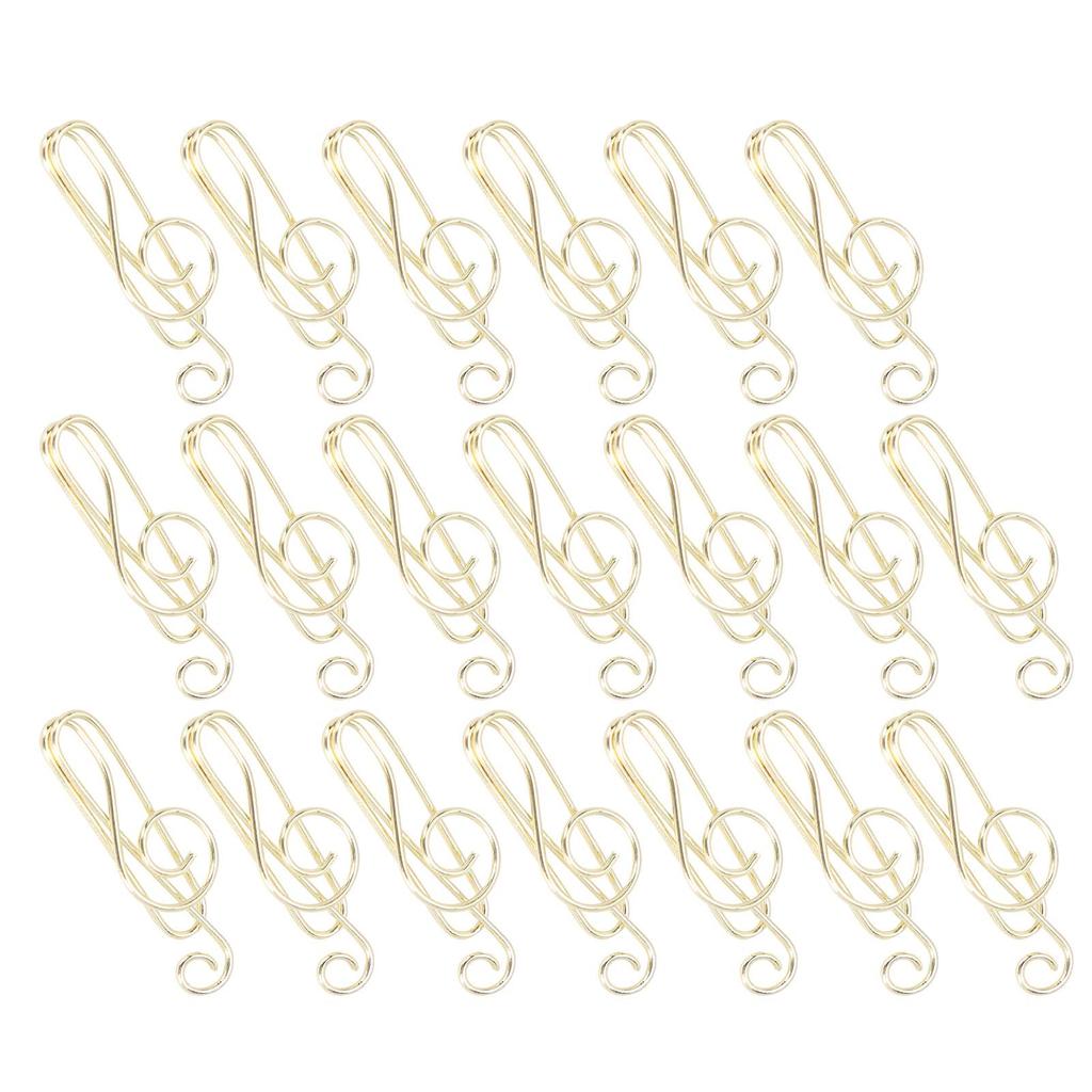 20Pcs Musical Note Paperclip Music Binder Shape Creativity Modeling Metal Craft SuppliesGold