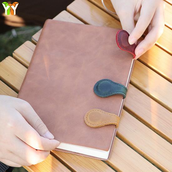 Кожаные магнитные закладки с сильной адсорбцией, винтажные мотивирующие маркеры для текстовых книг