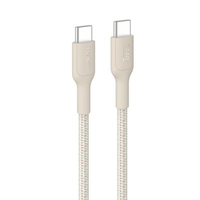 Belkin к Плетеный Нейлон Ультра Быстрый 240 Вт PD Совместим с iPhone и другими Android Песочный CAB025fq1MSD USB-C USB-C Кабель, Зарядка, 15/16, iPad,