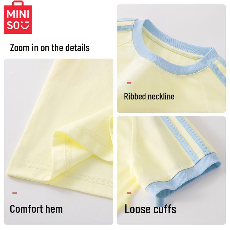 MINISO Girls' Stylish Summer Short Sleeve T-shirt & Shorts Set