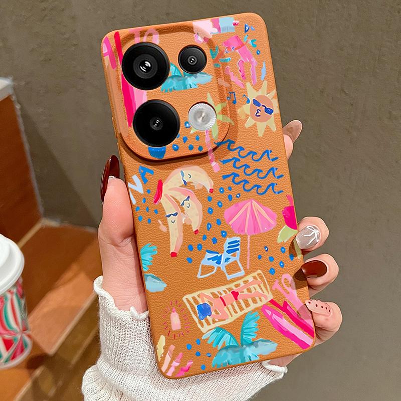 Мультяшный чехол-пенал для отпуска для Xiaomi Redmi Note 14 13 Pro 5G 4G 12 11 Чехол для Xiaomi 14T 13T 11T Pro Силиконовый чехол с текстурой кожи