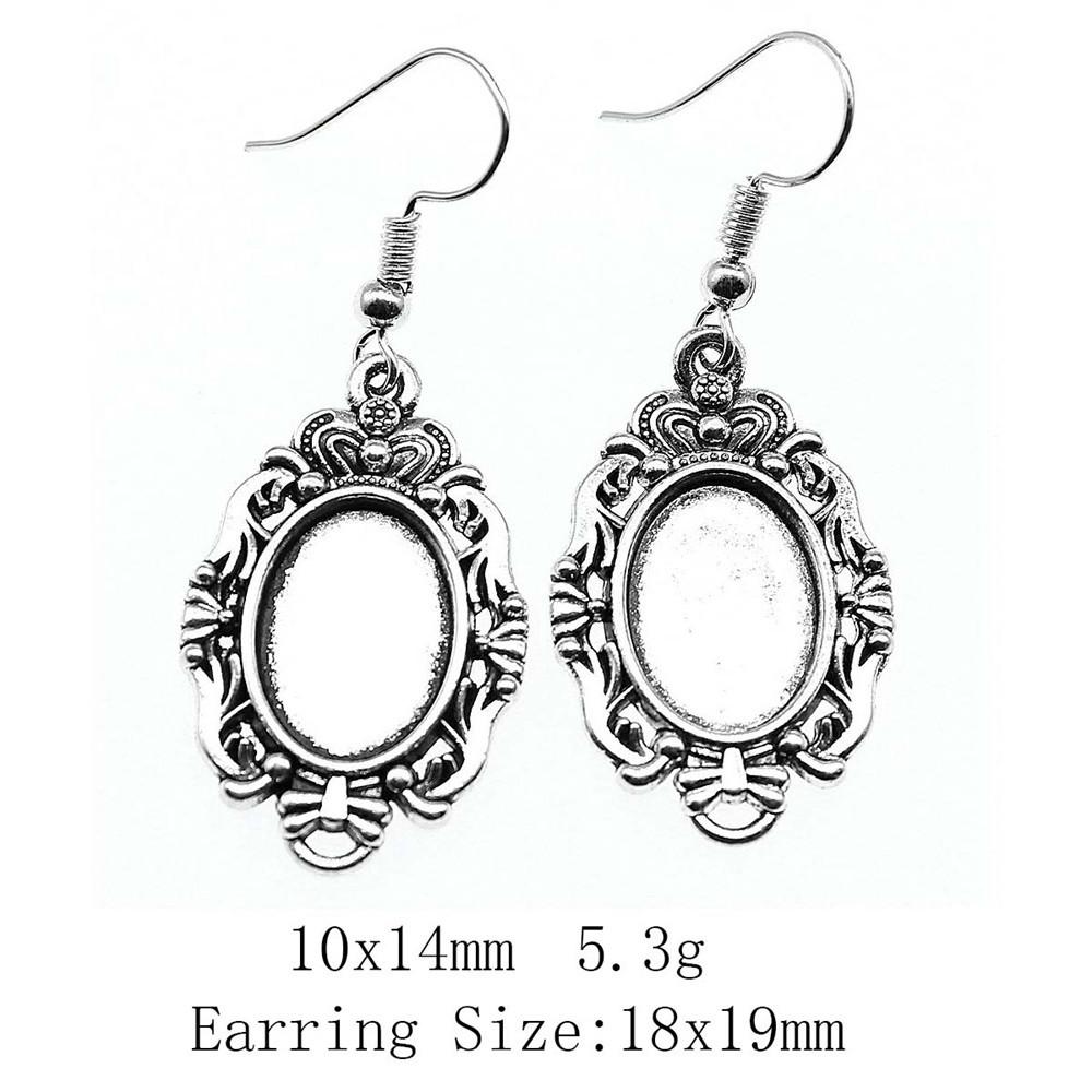 Подарки для женщин Винтажные серьги Овальные серьги-крючки Стеклянный кабошон Основание Подставка Подставка Серьги-подвески и подвески Женские сумки Серьги