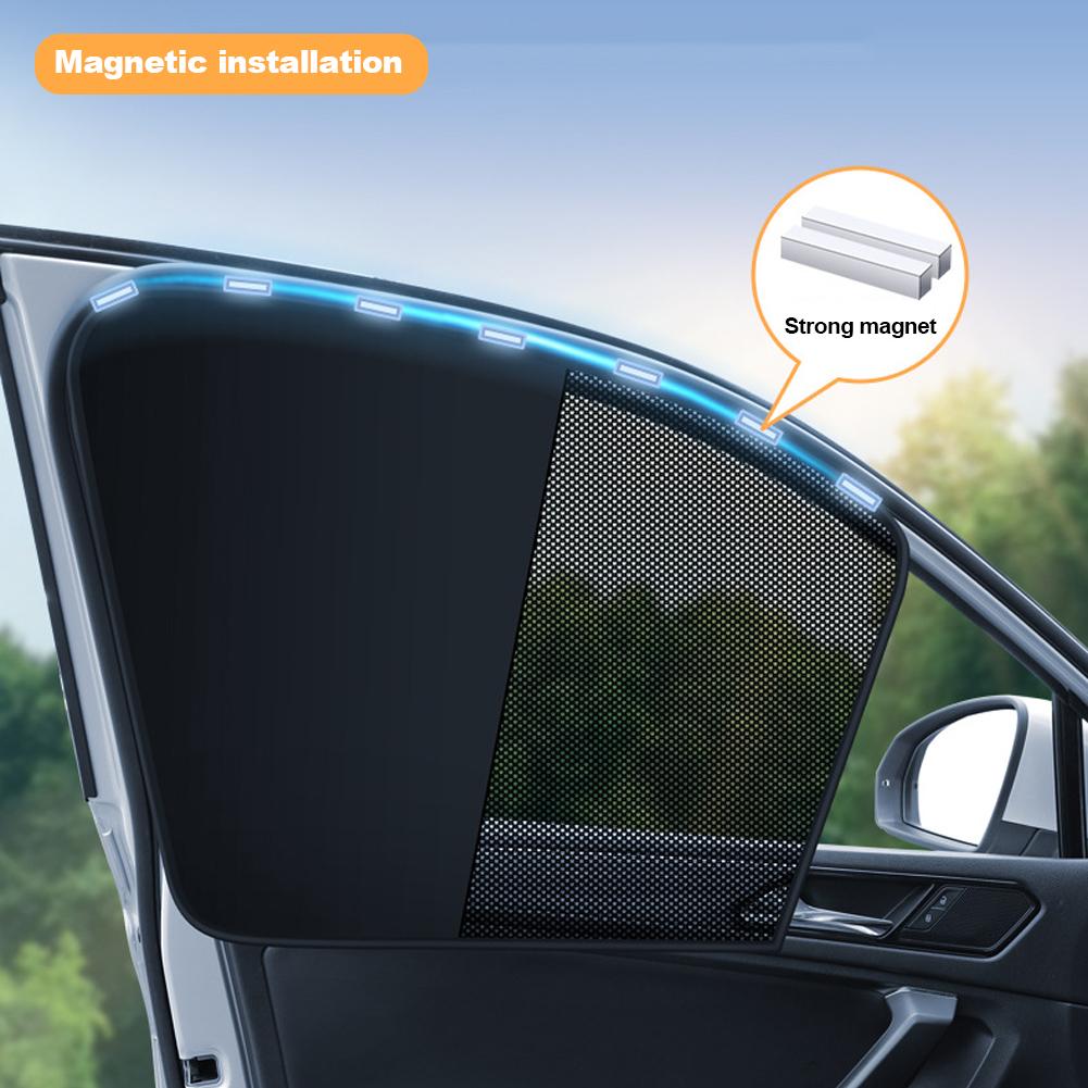 Dual Layer Magnetic Car Sunshades Sun UV Protection for Side Windows Heat Blocking Mesh Sunshade Curtain