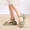 Fashion Retro Soft Flower Sandals for Women 2025 Summer Thick Heels New Elegant Temperament Roman Style Comfortable Open Toes High Heels