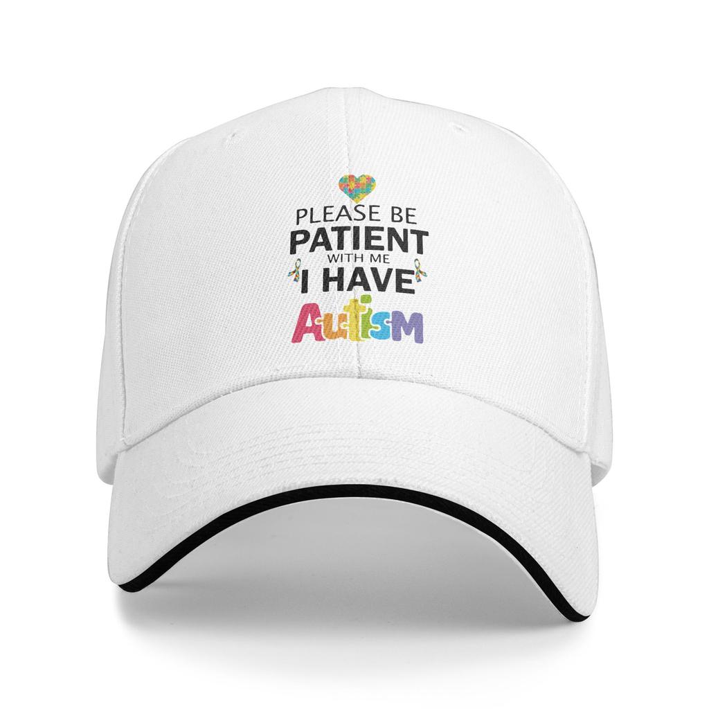 Please Be Patient I Have Autism Sandwich Caps Adult HipHop Autism Caps Fishing Hat Adjustable Polyester Baseball Caps Spring