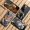 Чехол для телефона с изображением льва для IPhone 13 12 11 XS X 8 7 6 Plus Mini Pro Max SE 2022, черный стеклянный чехол из поликарбоната и ТПУ