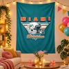 Polyester Wall Tapestry with Miami Dolphins Design, Decorative Hanging for Bedroom Living Room Dorm