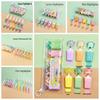 Set of 6 Mini Fluorescent Pens - Cute Cartoon Design, Perfect for Elementary Students. Small, Portable, and Colorful Highlight Markers.