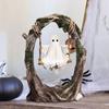 High-Quality Spooky Halloween Ghost on Tree Swing Resin Cute Halloween Ornament Handcrafted Funny Ghost Decor Halloween Party