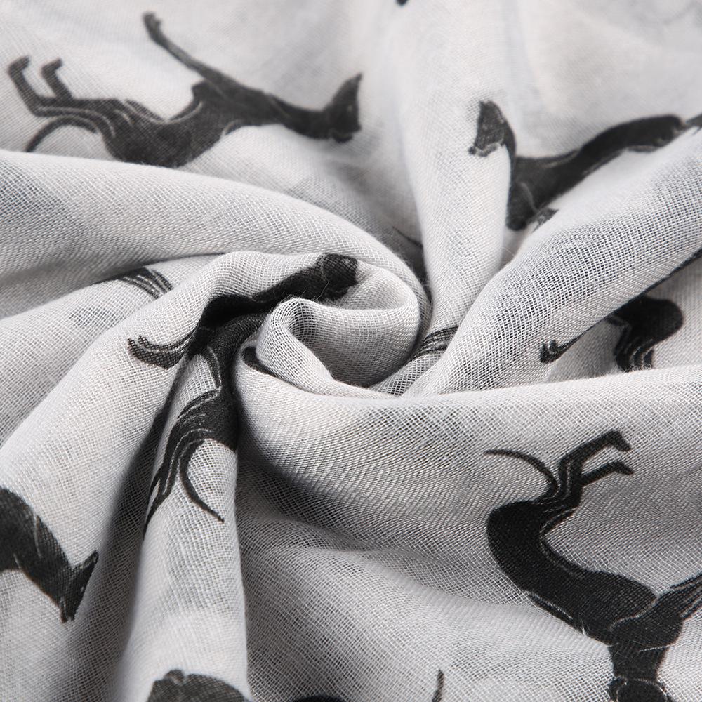 European and American new cute dog animal print pattern scarf women's long scarf shawl