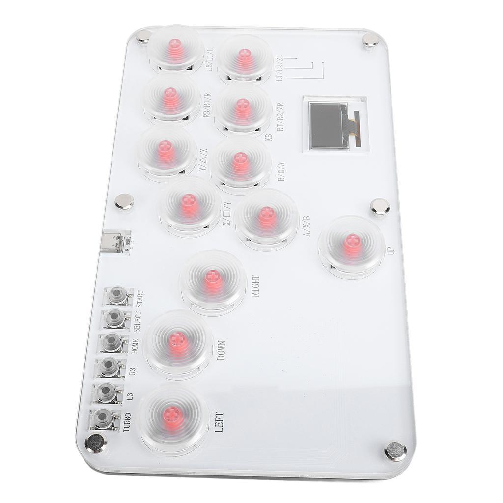Игровой контроллер без рычага, акриловый, 12 клавиш, самодельный боевой контроллер без рычага с пользовательским RGB и Turb