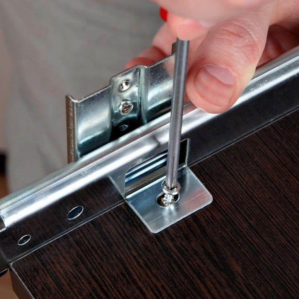 2PCS Side Mounting Drawer Slide Rail Full Extension Drawer Glides Drawer Runners  Kitchen Cupboard