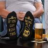 2025 New Novelty Art Gift Humour Words Funny Socks If You Can Read This Bring Me A Beer Pattern Hipster Rock Punk Club Sox