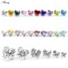 Alisouy 1PC Titanium Externally Thread Heart Zircon For Lip Labret Rings Ear Stud Earrings Piercing DIY Body Jewelry Accessory