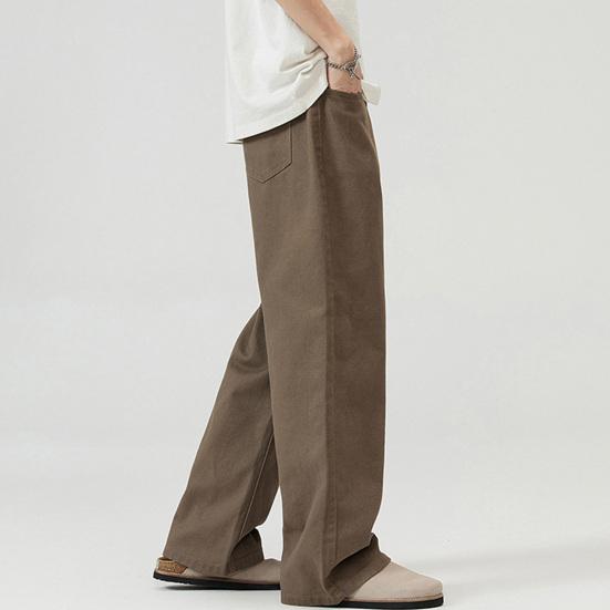 Мужские брюки, однотонные, прямые, широкие брюки в стиле ретро с карманами, брюки на молнии для повседневной носки, дома, уличной одежды, спорта