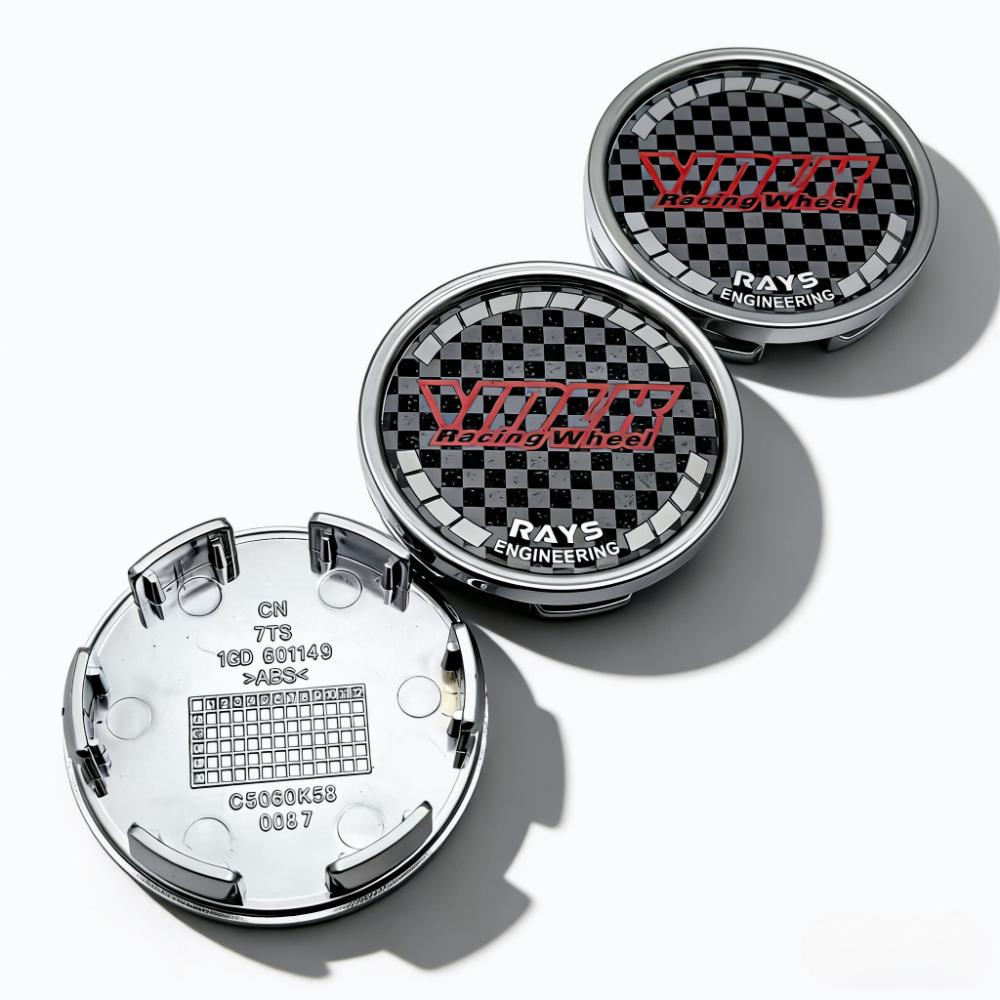 4pcs 58mm 53mm Car Wheel Center Caps With Volk Rays Logo Emblem Badge Wheel Hubcap Rim Center Dust Cover Replace Hub Accessories