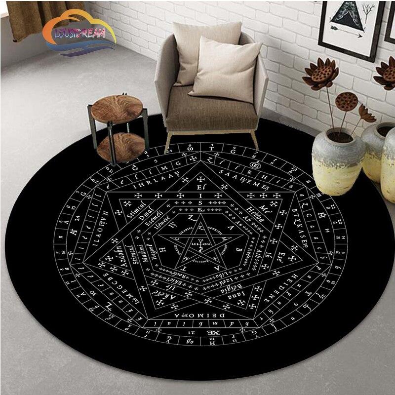 Коврик с символом пентакля, круглый ковер масонства, ковер Сатаны с головой козла, доска для спиритических сеансов с руками, коврик для оккультизма, коврик для колдовства, гот