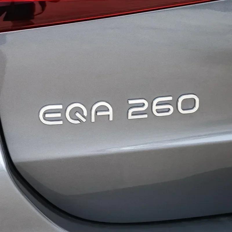 Black Silver Trunk Letters for Mercedes Benz New Energy EQA260 EQB300 EQC350 EQS450+ EQE350 EQE53 EQS53 4MATIC Emblems Nameplate