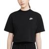 Nike Женская контрастная цветная футболка с принтом логотипа и коротким рукавом, спортивная футболка, женские топы, черный цвет CJ3758-011