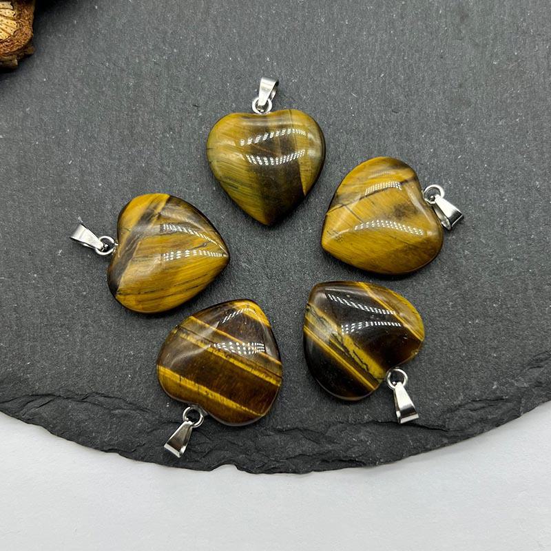 Ожерелье с подвеской из натурального хрустального камня в форме сердца, аксессуары - Ювелирные изделия с подвеской Love