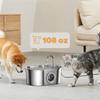 3.2L Pet Water Feeder с прозрачным окном Бесшумный фильтр с краном Нержавеющая сталь Автоматический фонтан для питья собак