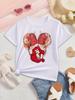 MINISO Авторизованный Disney Принцессы Диснея Летняя Модная Девочки Короткий Рукав Футболка Ариэль Минни Русалка Принт Принцесса Милая