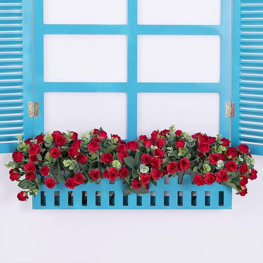 Decoration Artificial Eucalyptus Rose Floral Arrangement Lifelike Flowers Simulation Plants Leaves