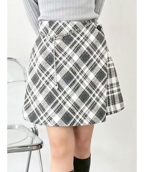 Roving Check Skirt Shorts LWFP254093GRY0