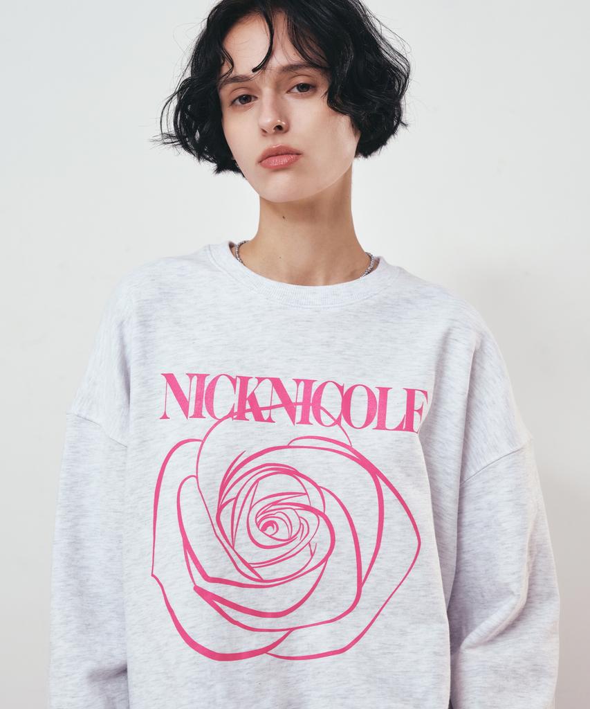 Свитшот с принтом Nigaennikol Nicole Rose_Меланж Розовый