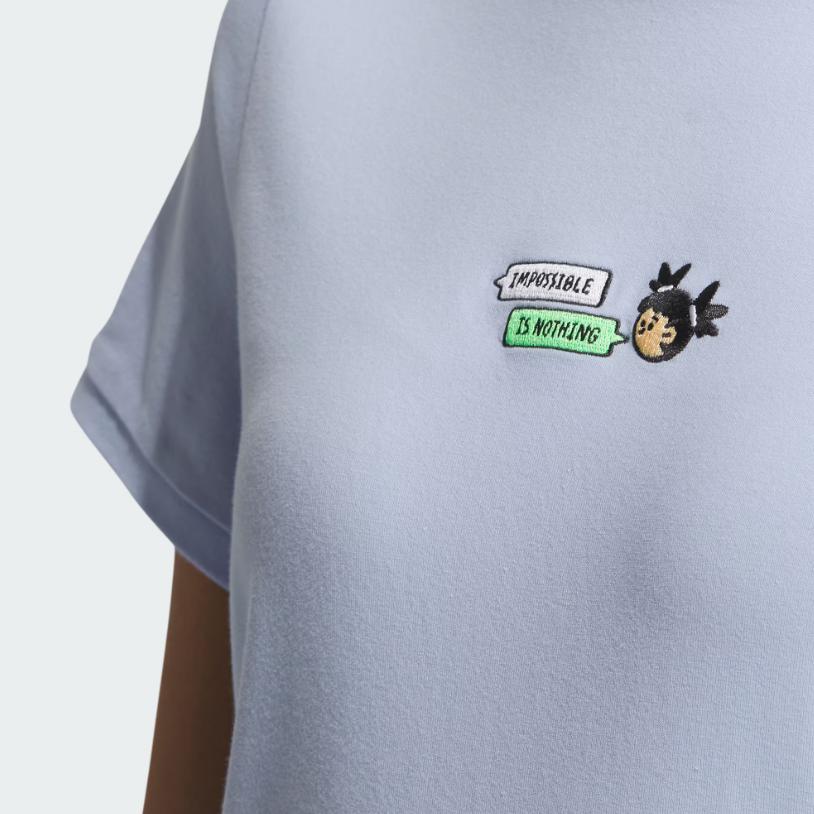 Adidas Графическое платье с вышитым логотипом Женское платье светло-розово-синее HY2865