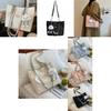 Stylish Large Capacity Student Tote Bag For Women In Trendy Street Style Available In Black Blue Pink And Cream