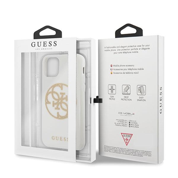 Guess Guhcn65Tpuwhglg Iphone 11 Promax White/White Hard Case Glitter 4G Circle Logo