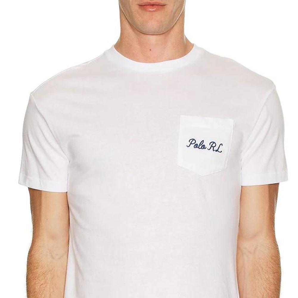 Polo Ralph Lauren Футболка с круглым вырезом, принтом и коротким рукавом, мужские топы, белая 710963816-001