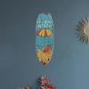 Multicolor Hanging Wood Sign Home Decoration Surfboard Shape Sign  Indoor Outdoor