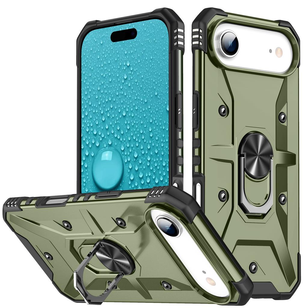 Для iPhone 17 Air Чехол ПК+ТПУ Противоударный Чехол для Телефона с Кольцом-Подставкой