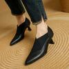 Мода 2025 Весна Лето Женские Туфли Лодочки Высокий Каблук Натуральная Кожа Острый Носок Зрелая Рабочая Обувь Женщина Базовая Офисная Леди Женская Обувь