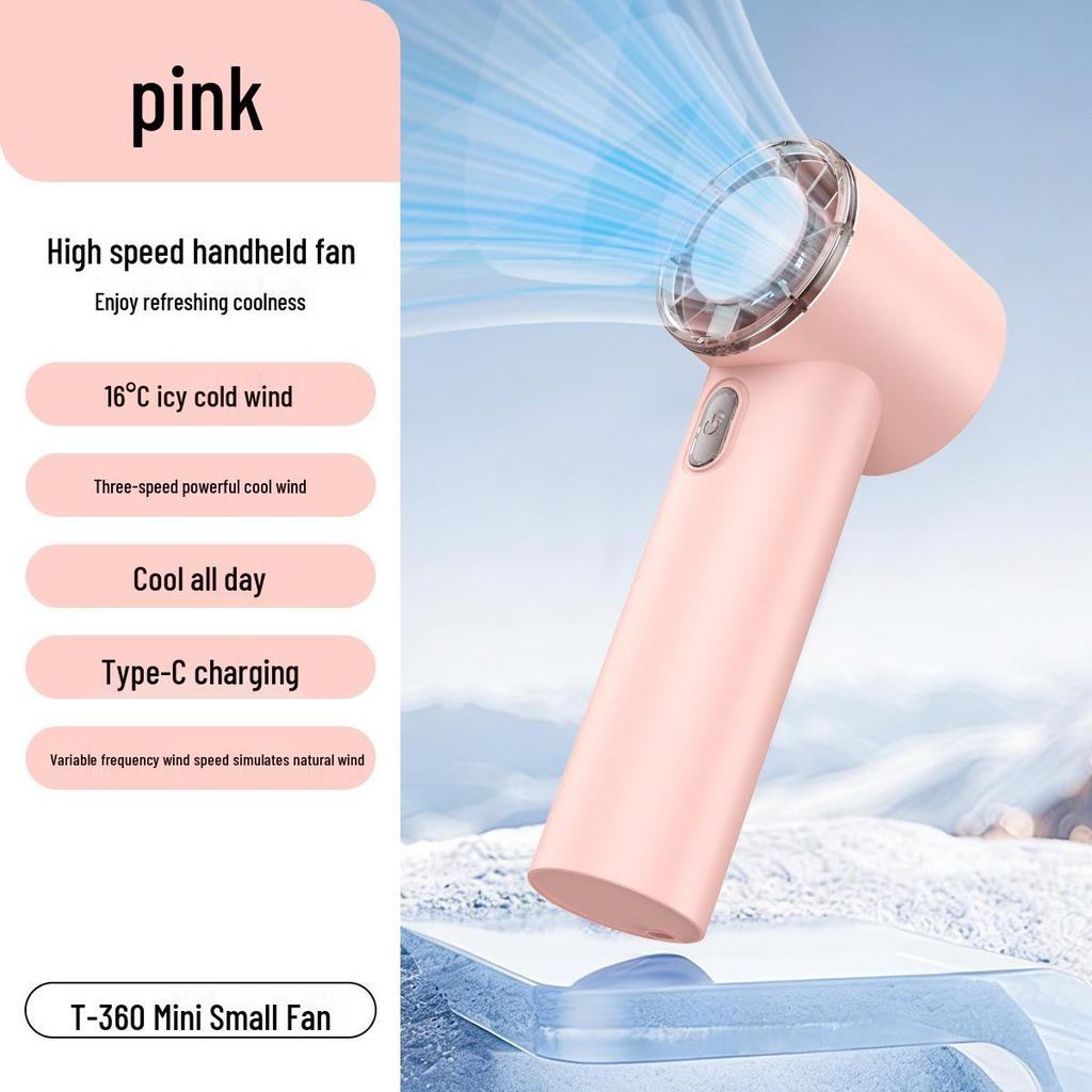 T360 Mini Portable Handheld Fan with Ultra-Long Battery & High-Speed Turbo