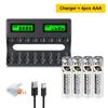 PALO 4-16PCS 1300mWh 1.5V AAA Li-ion Rechargeable Battery 1.5V Lithium AAA Batteries With 8 Slots LCD USB 1.5V AA AAA Fast Charger