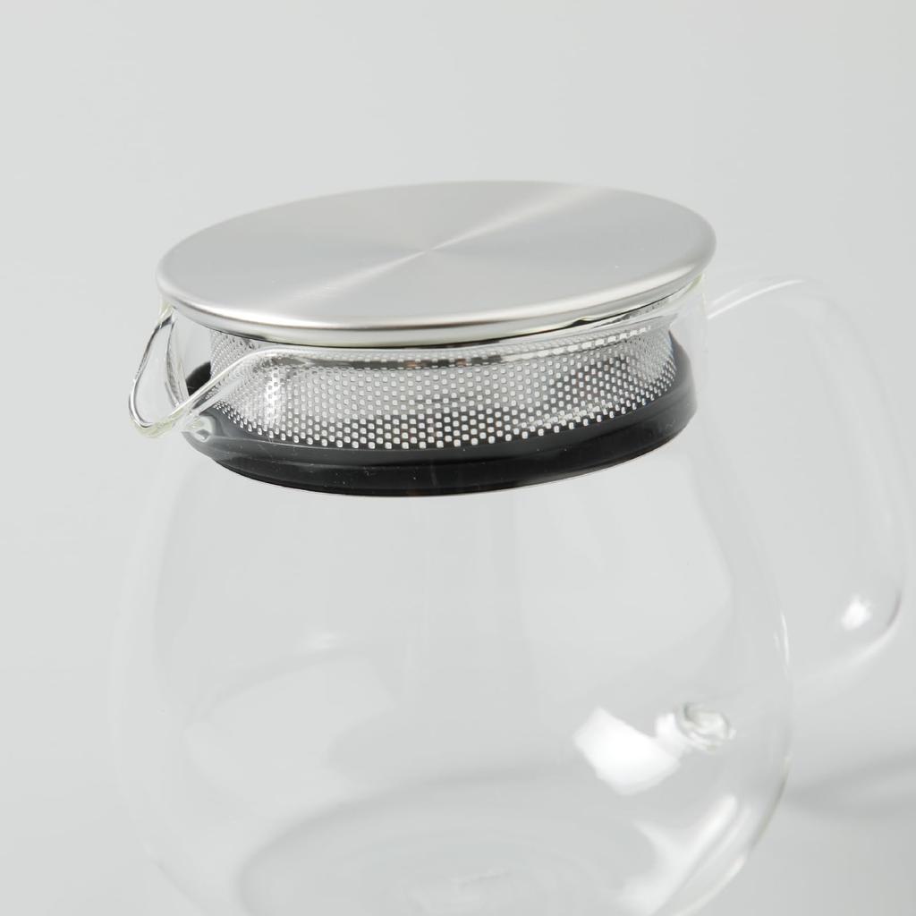 Чайник KINTO UNITEA One-Touch с пробковой подставкой (Бонус) - Термостойкое стекло, Можно мыть в посудомоечной машине, Чайник KINTO с ситечком, Пробковая подставка и Подставка (460ml)