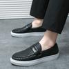 Four Seasons Leather Cover Feet One Pedal Lazy Shoes Korean Version Men's Trendy Casual Leather Shoes Fashionable Large Size Flat Shoes