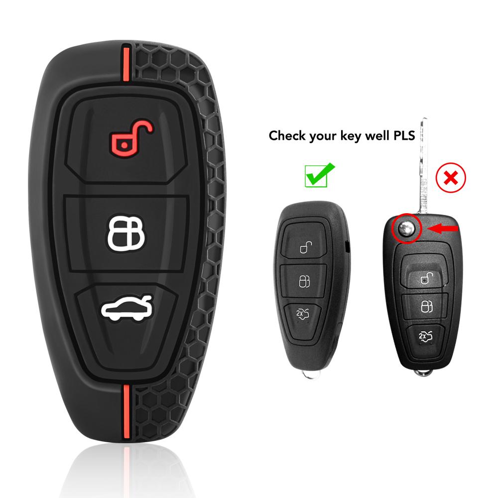 Silicone Remote Key Case Fob For Ford Focus Escape Kuga Mustang Edge Cover