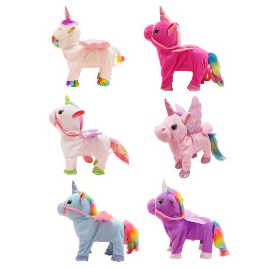 Yousheng Electric Плюшевая Игрушка Летающая Лошадь с Веревкой Поющая Ходячая Лошадь Плюшевая Игрушка для Малышей Мальчиков Девочек Интерактивная Имитация Чучело Животное Игрушка